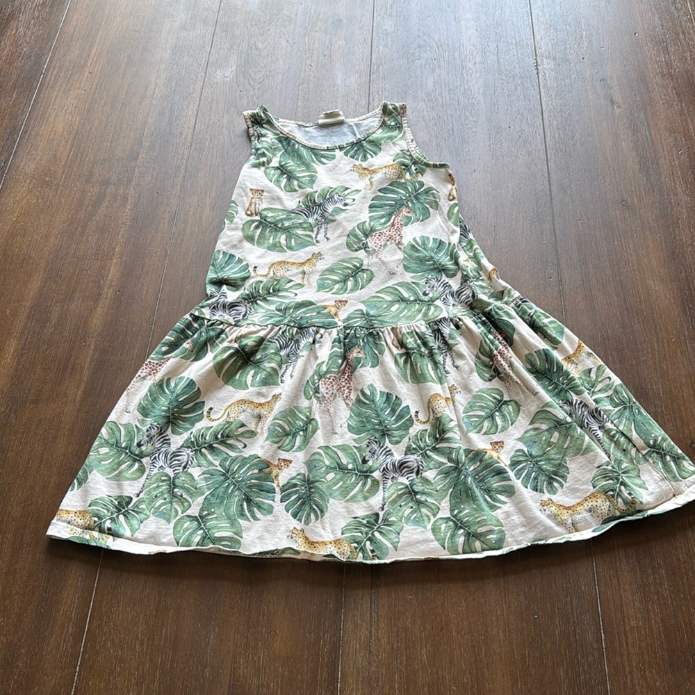 Size 8-10 H&M x Karolina Kijak tropical jungle big cats zebra giraffe cotton